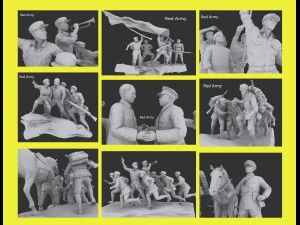 Rotes Armeepaket 3D Modell