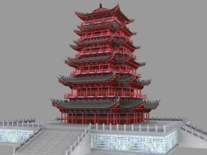 ancient chinese building pack 3D Модель