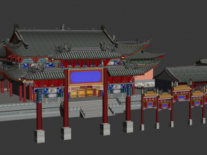 ancient chinese building pack 3D Модель