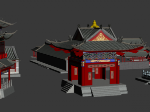 ancient chinese building pack 3D Модель