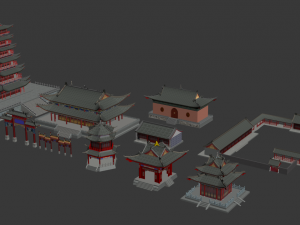 ancient chinese building pack 3D Модель