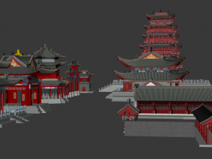 ancient chinese building pack 3D Модель