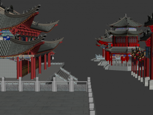 ancient chinese building pack 3D Модель