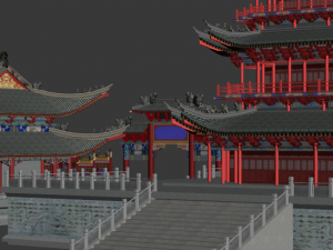 ancient chinese building pack 3D Модель