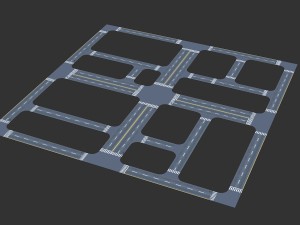 very practical street block road 3Dモデル