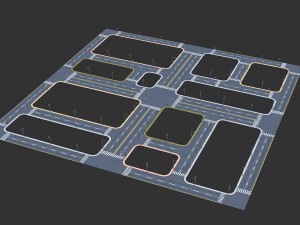 very practical street block road 3Dモデル