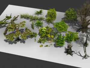 a group plants 3D Model