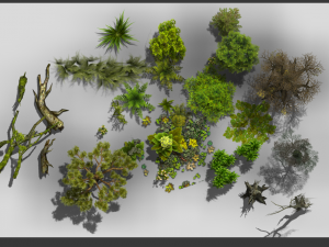 a group plants 3D Model
