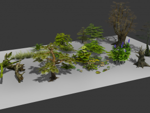 a group plants 3D Model