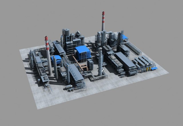 complete petrochemical field Modelo 3D .c4d .max .obj .3ds .fbx .stl .blend 
