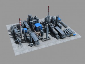 complete petrochemical field 3D Model