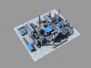 complete petrochemical field Modelo 3D