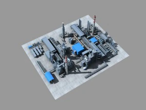 complete petrochemical field 3D Model