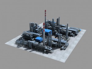 complete petrochemical field Modelo 3D