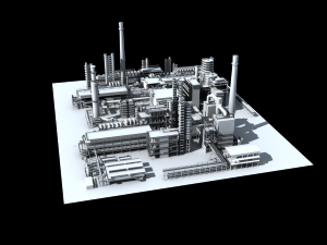 complete petrochemical field Modelo 3D