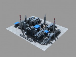 complete petrochemical field Modelo 3D