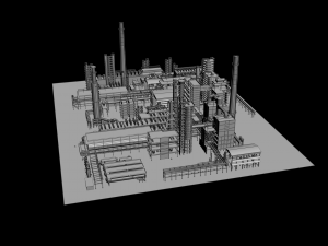 complete petrochemical field Modelo 3D