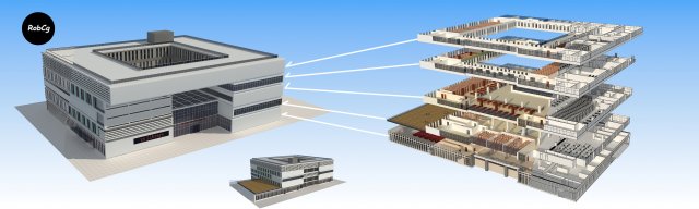 5 floor library 3D Model .c4d .max .obj .3ds .fbx .stl .blend 