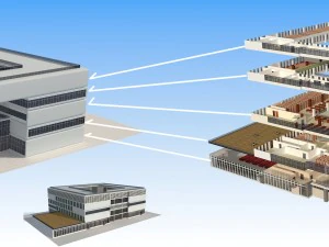 5 floor library 3D Model