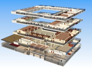 5 floor library 3D Model