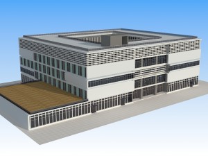 5 floor library 3D Model
