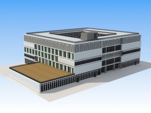 5 floor library 3D Model