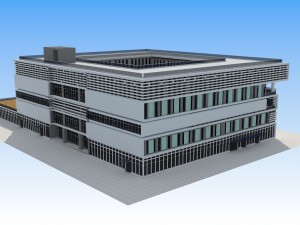 5 floor library 3D Model