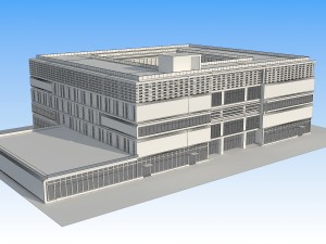 5 floor library 3D Model