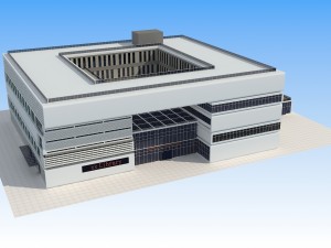 5 floor library 3D Model