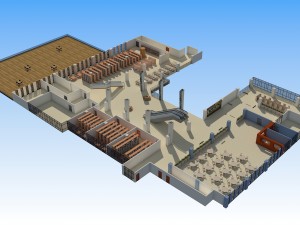 5 floor library 3D Model