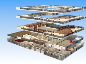 5 floor library 3D Model
