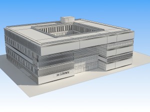 5 floor library 3D Model