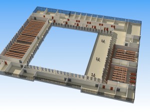 5 floor library 3D Model
