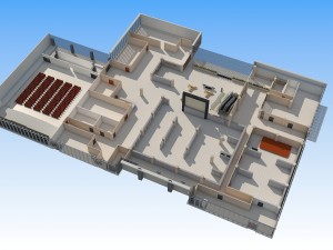 5 floor library 3D Model