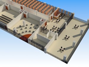 5 floor library 3D Model