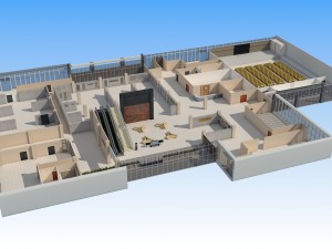 5 floor library 3D Model