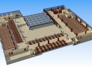 5 floor library 3D Model