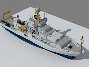 судно для дослідження морського клімату 3D Модель