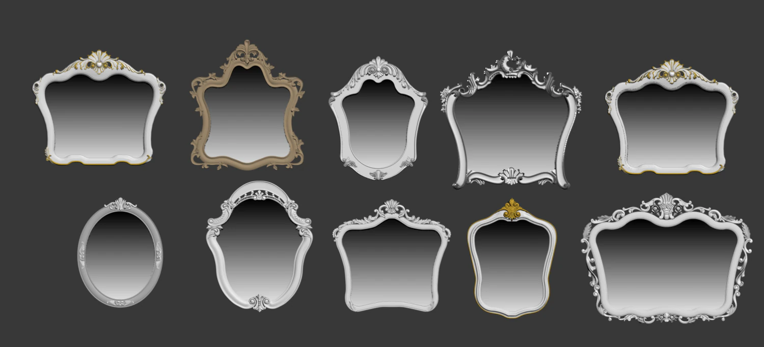 cool mirrors 3D Model .c4d .max .obj .3ds .fbx .stl .blend 