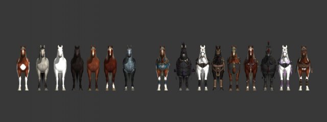 horse pack 3D 模型 .c4d .max .obj .3ds .fbx .stl .blend