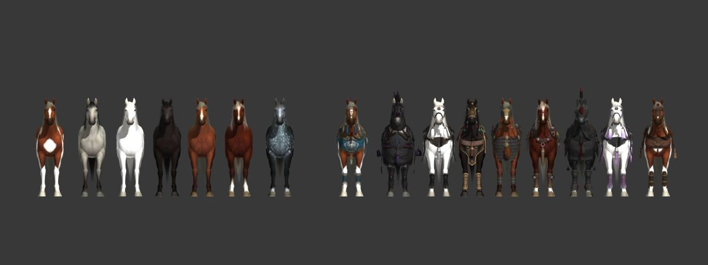 horse pack 3D Model .c4d .max .obj .3ds .fbx .stl .blend