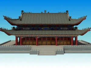 antigo edif&iacute;cio chin&ecirc;s Modelo 3D