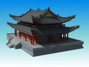 antigo edif&iacute;cio chin&ecirc;s Modelo 3D