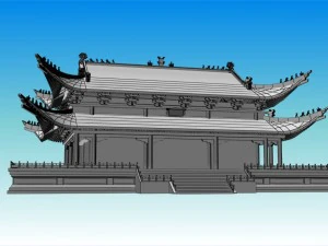 antigo edif&iacute;cio chin&ecirc;s Modelo 3D