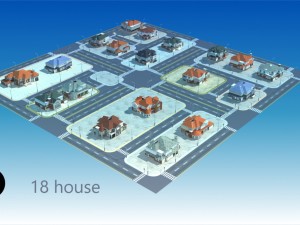 a group villa 3D Model