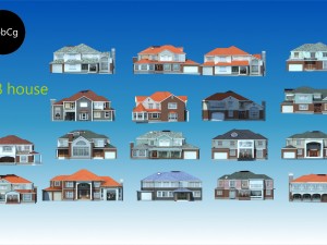 a group villa 3D Model