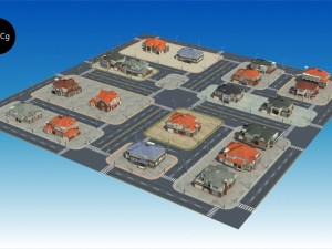 a group villa 3D Model