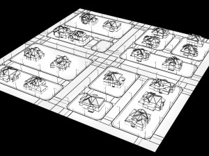 a group villa 3D Model