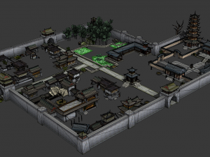 ancient chinese building Modelo 3D