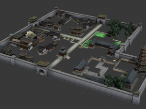 ancient chinese building Modelo 3D
